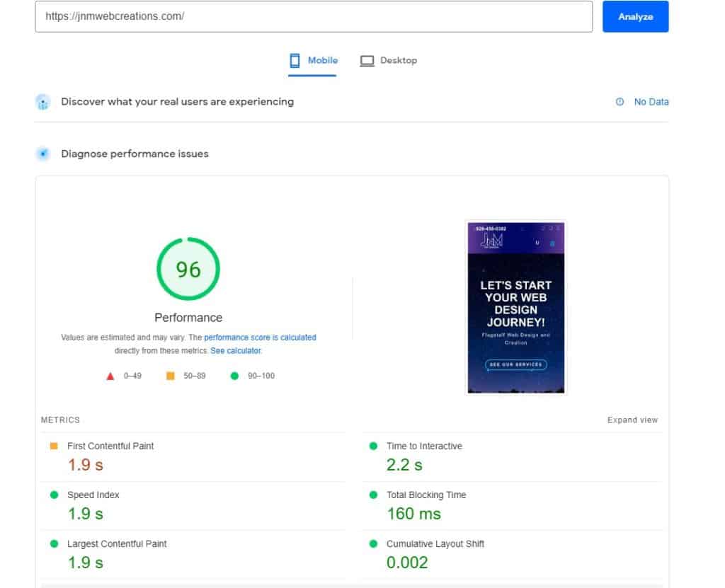 Rabbit Loader PageSpeed Insights Mobile